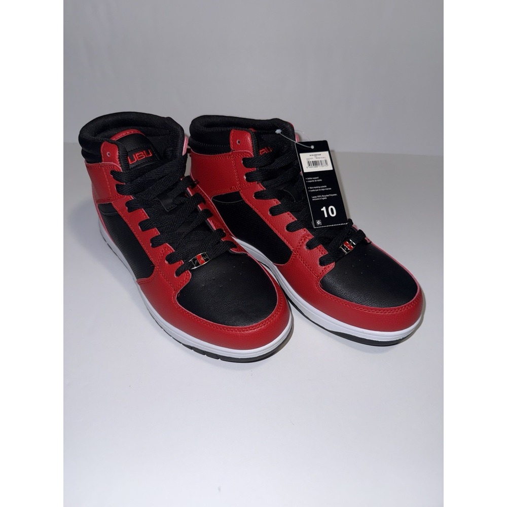 FUBU Heritage Men 10 High Top Sneakers Red Black White Y2K Basketball Urban NWT